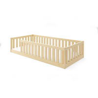 BODENBETT Bella 160x80 mit Rausfallschutz & Lattenrost Kinderbett aus Holz - Naturfarben, Holz (80/160cm) - Interbeds