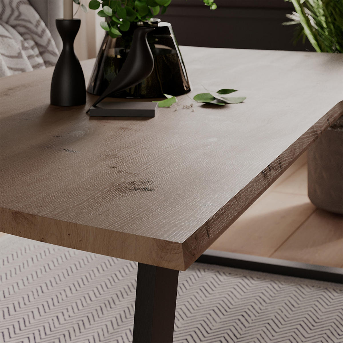 COUCHTISCH Yan Artisan 120 x 60 cm - Hellgrau, Holzwerkstoff (60/120/40cm) - Vicco