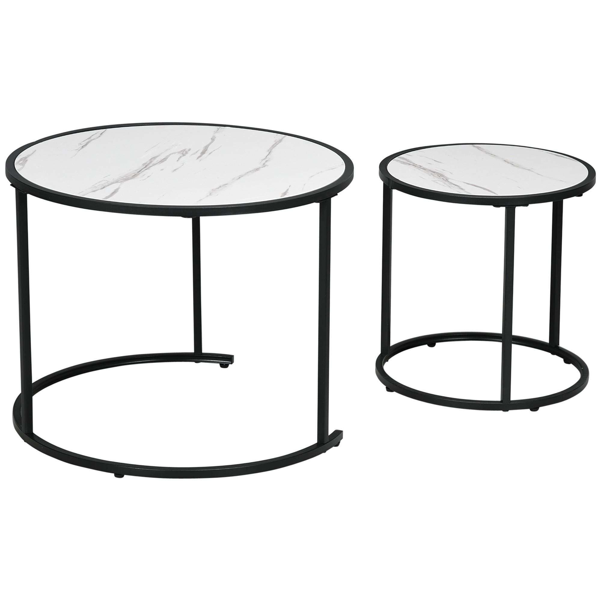 BEISTELLTISCH Weiß 2 Stück - Weiß, Naturmaterialien (60/60/46cm) - GiPP