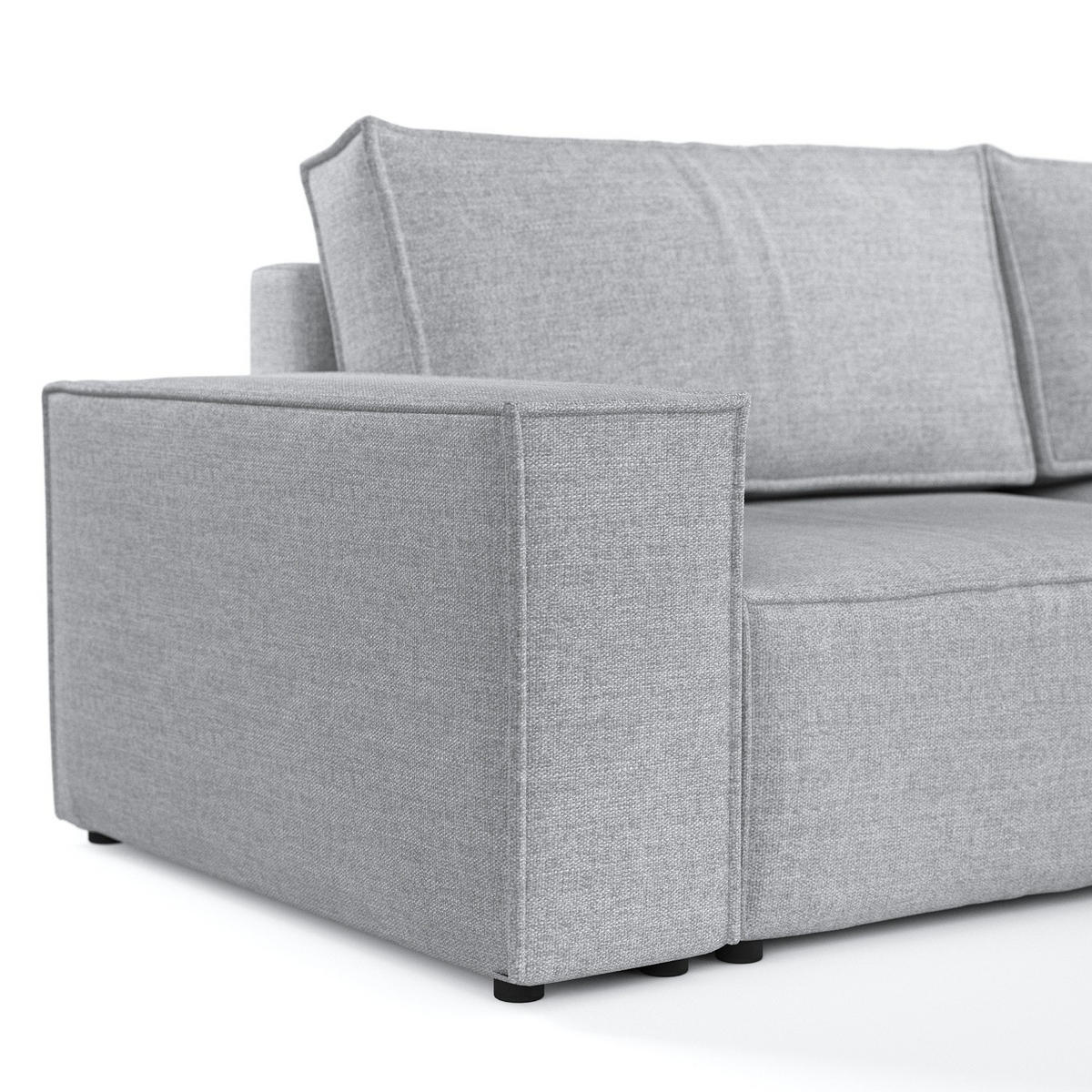 ROHOVÁ SEDAČKA CAVO, textil, Světle šedá - černá/světle šedá, dřevo/kompozitní dřevo (255/148cm) - AltaBeds