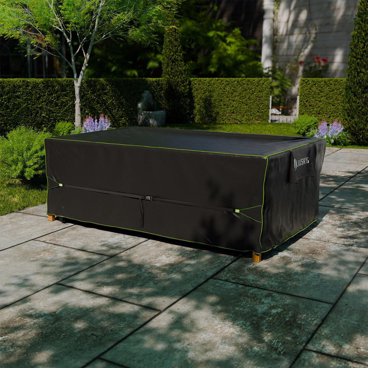 GARTENMÖBELABDECKUNG CoverSafe Pro schwarz - Schwarz, Kunststoff (180/90/270cm) - Juskys