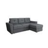 ECKSOFA Bellano Ecksofa L-Form - links oder rechts montierbar, dunkelgrau - Dunkelgrau, Holz (243/156cm) - Panda Möbel
