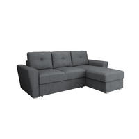 ECKSOFA Bellano Ecksofa L-Form - links oder rechts montierbar, dunkelgrau - Dunkelgrau, Holz (243/156cm) - Panda Möbel