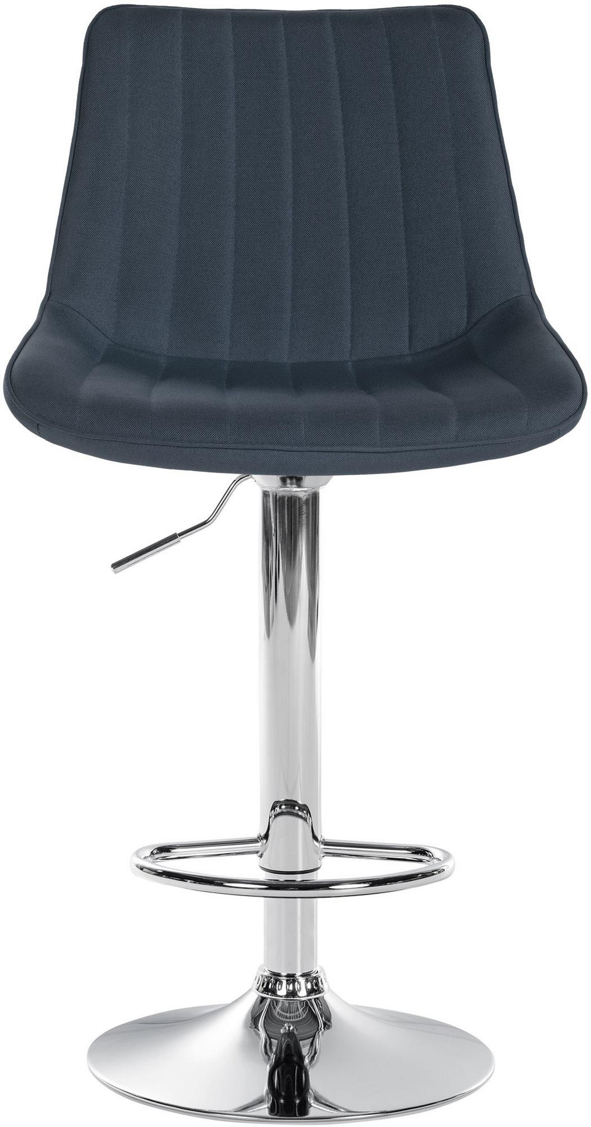BARHOCKER RIO Dunkelgrau Stoff Chrom - Dunkelgrau, Textil/Metall (49.5/91/50cm) - DELUKE