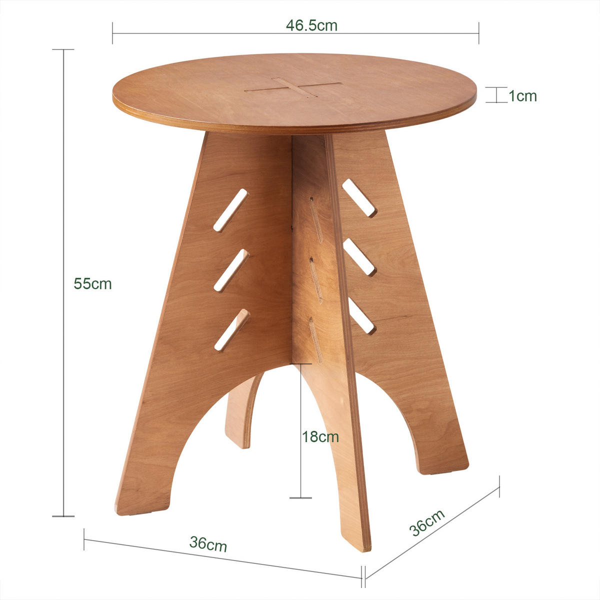 BEISTELLTISCH mit Zapfenverbindungen Braun - Braun, Holz (47/47/55cm) - SoBuy