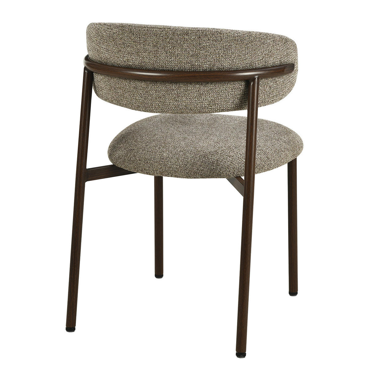 POLSTERSTUHL - 2er-Set - Strukturstoff / Edelstahl - Taupe, Textil/Metall (55/80/57cm) - home24