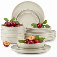 TAFELSERVICE VICTO 6 Personen 18-tlg Beige, Glanz - Creme, Keramik (27/2/27cm) - KONSIMO®