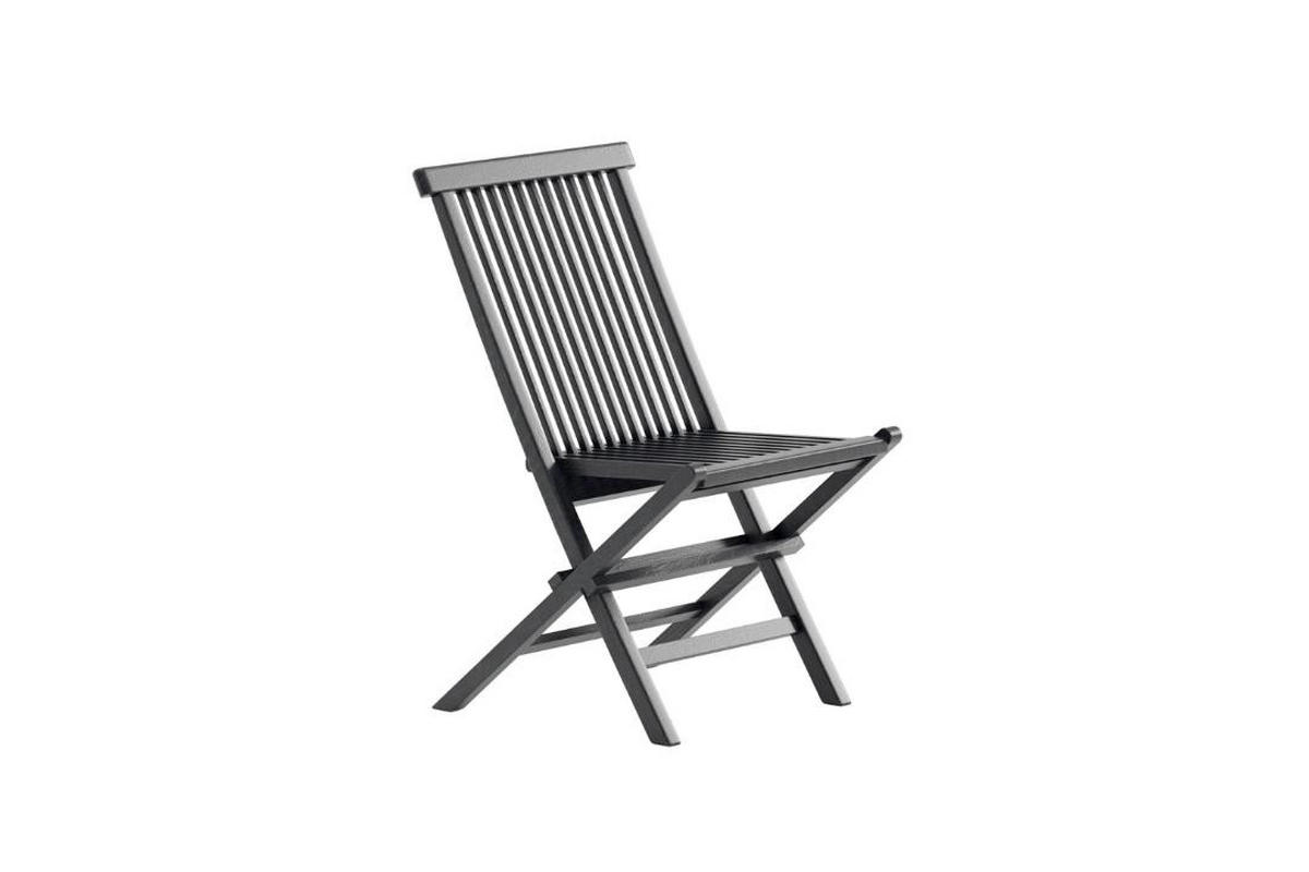 GARTENSTUHL, Kenya, Schwarz, Teak., 47 x 61 x 89 cm - Schwarz, Holz (47/89/61cm) - ebuy24