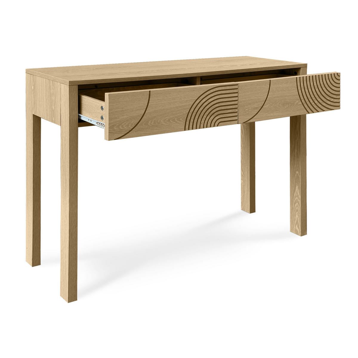 KONSOLE Saskia 100cm mit 2 Schubladen Skandinavischer Eichenoptik - Honigeiche/Eichefarben, Holz (30/100/75cm) - Sicaan