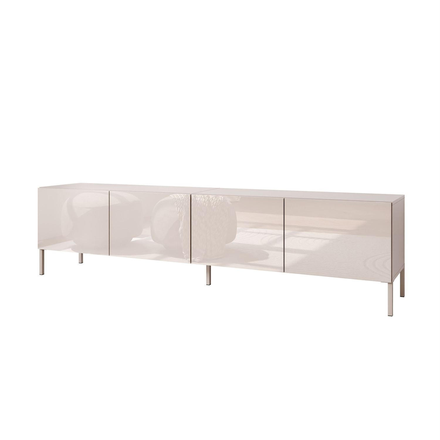 TV-SCHRANK COLGANTE 200 Kaschmir Hochglanz, mit LED, Gerade kaschmir Füßen - Kaschmir, Holzwerkstoff (200/50/40cm) - Lookway