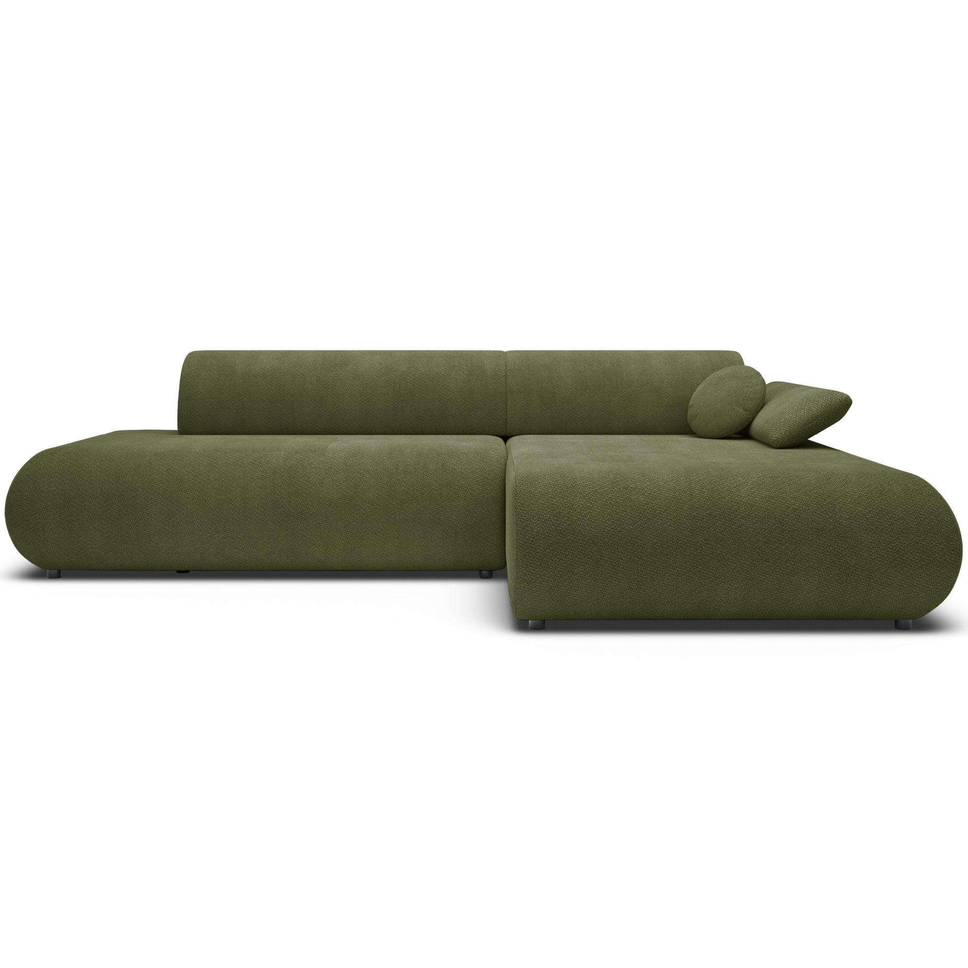 ECKSOFA Armone Olivgrün Chenille - Schwarz/Olivgrün, Kunststoff/Textil (173.5/286cm) - Selsey