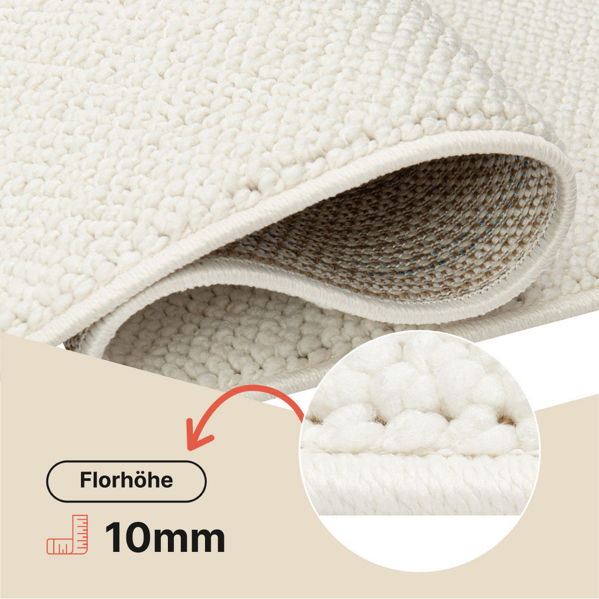 TEPPICH AGRA Creme 200/300 cm - Creme, Textil (200/300cm) - Tapiso
