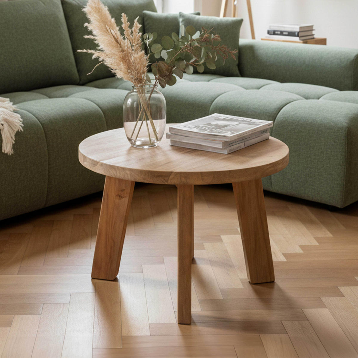 BEISTELLTISCH rund, Braun - Braun, Holz (1/1/37cm) - Oviala