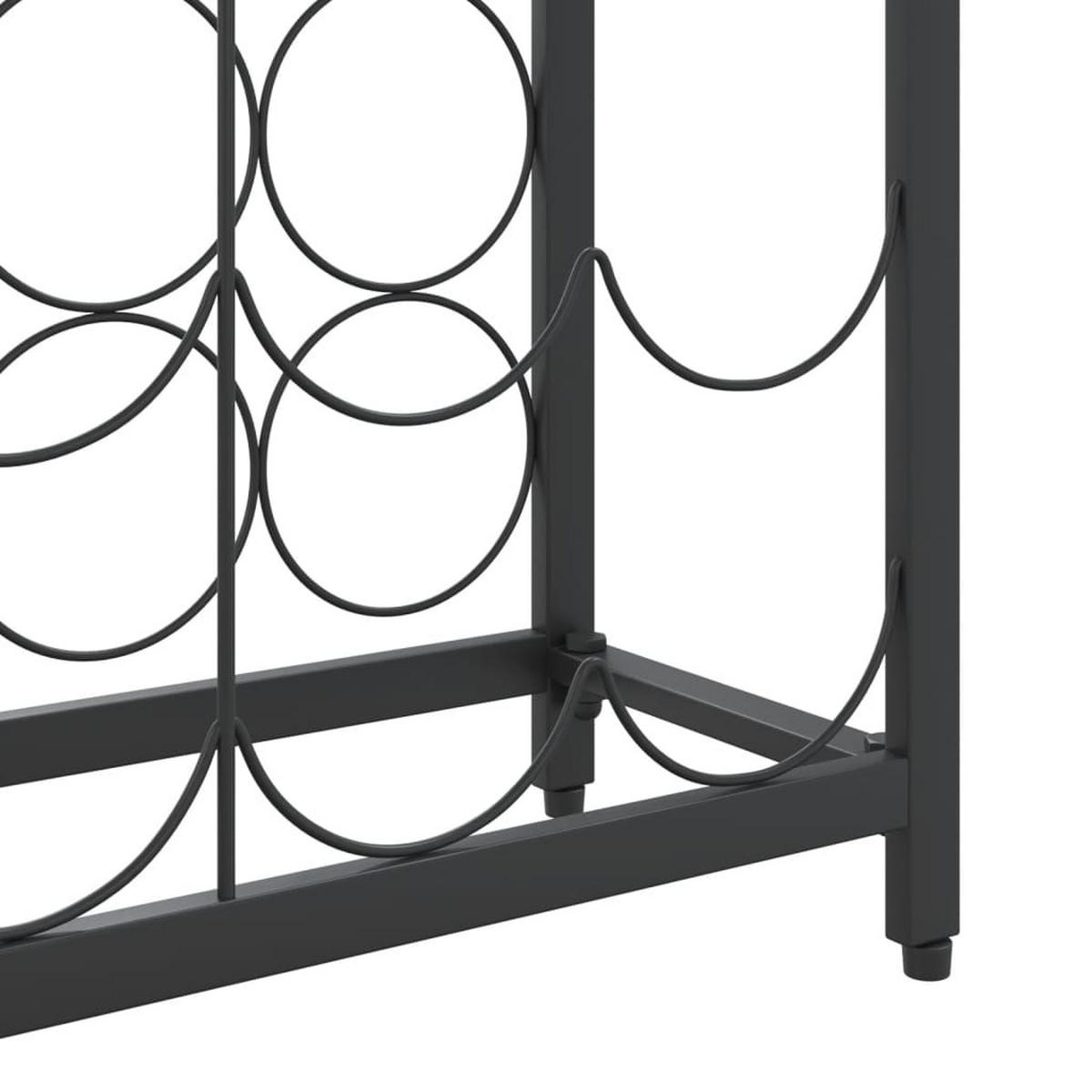WEINREGAL Schwarz Eisen - Schwarz, Metall (18/200/54cm) - vidaXL
