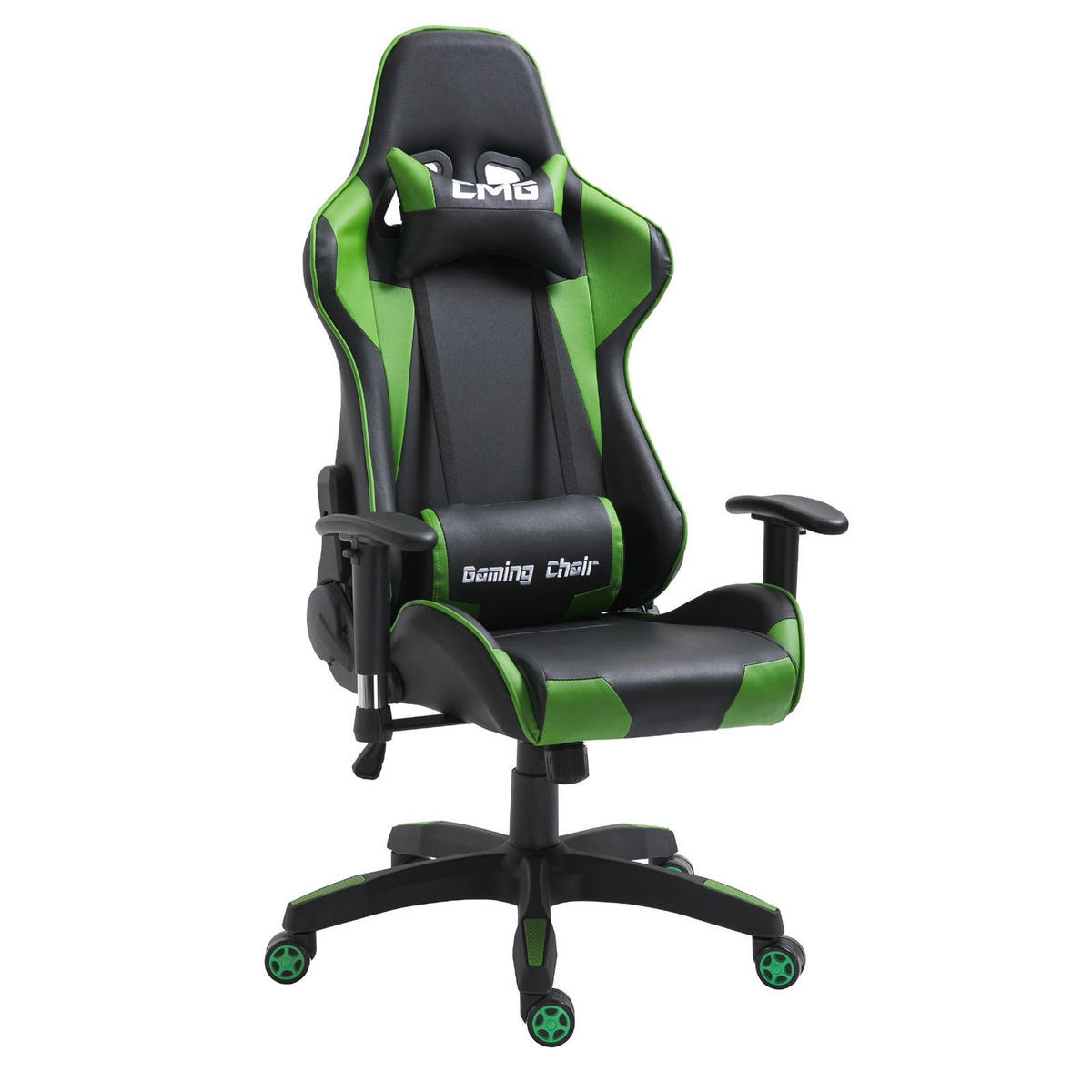 GAMINGSTUHL GAMING - Schwarz/Grün, Textil (69/125/70cm) - CARO-Möbel