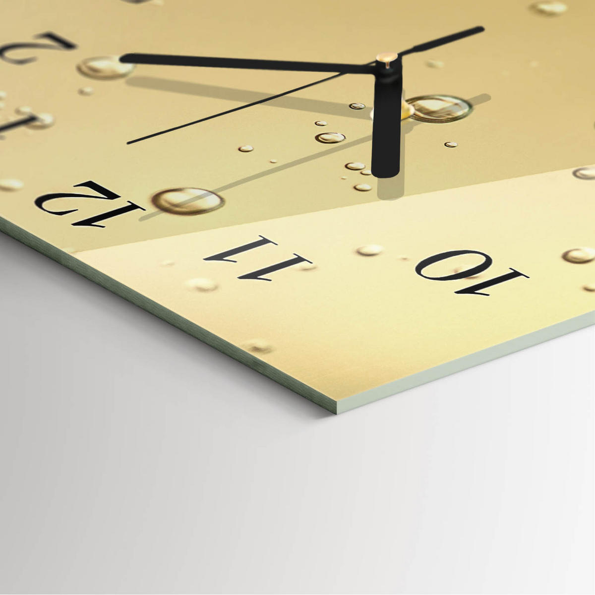 WANDUHR 30x30 cm - Tropfen - Braun, Glas (30/30/0.4cm) - TULUP