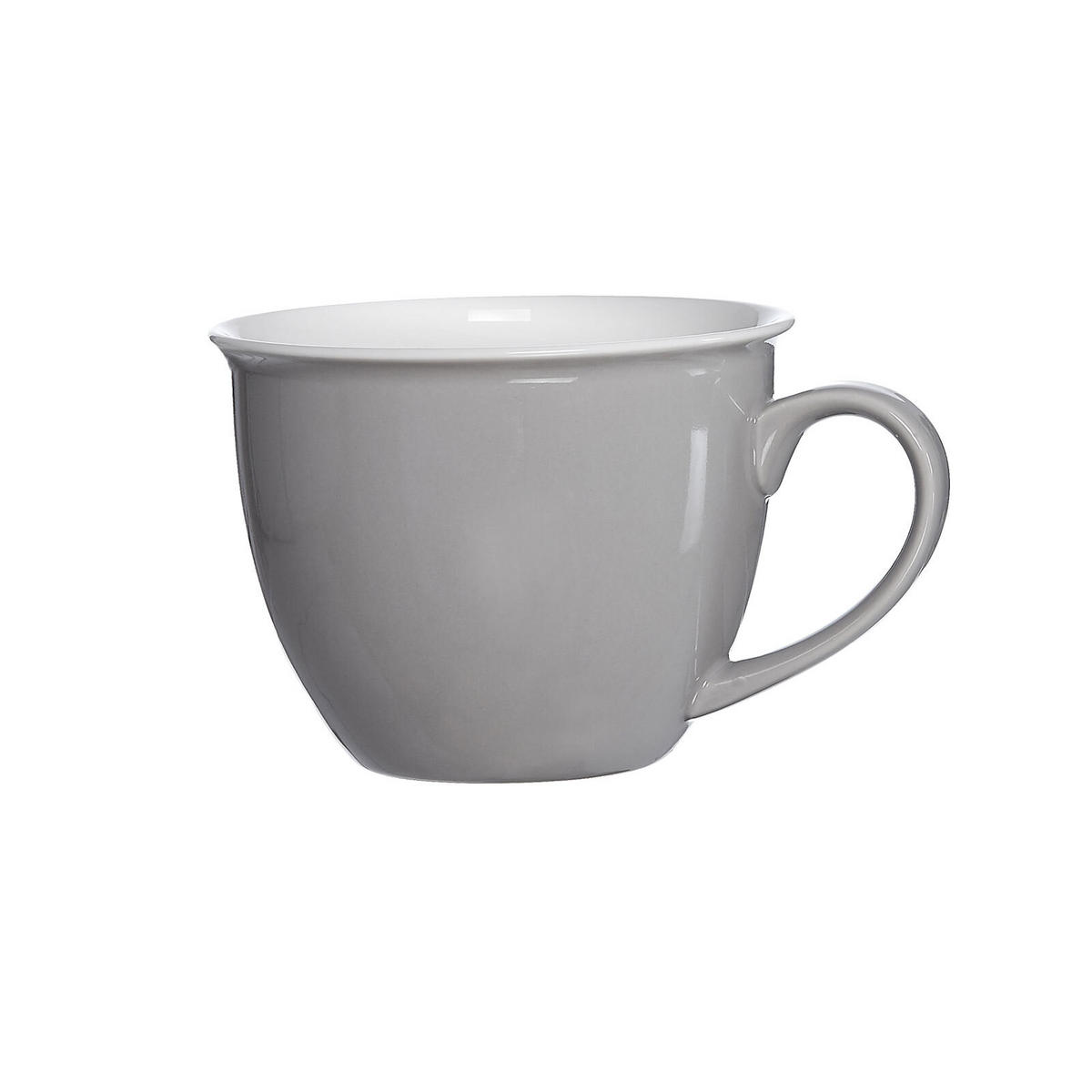 MILCHKAFFEE TASSE MIT UNTERTASSE Doppio Grau 350 ml - Grau, Keramik (17/11/17cm) - Ritzenhoff Breker
