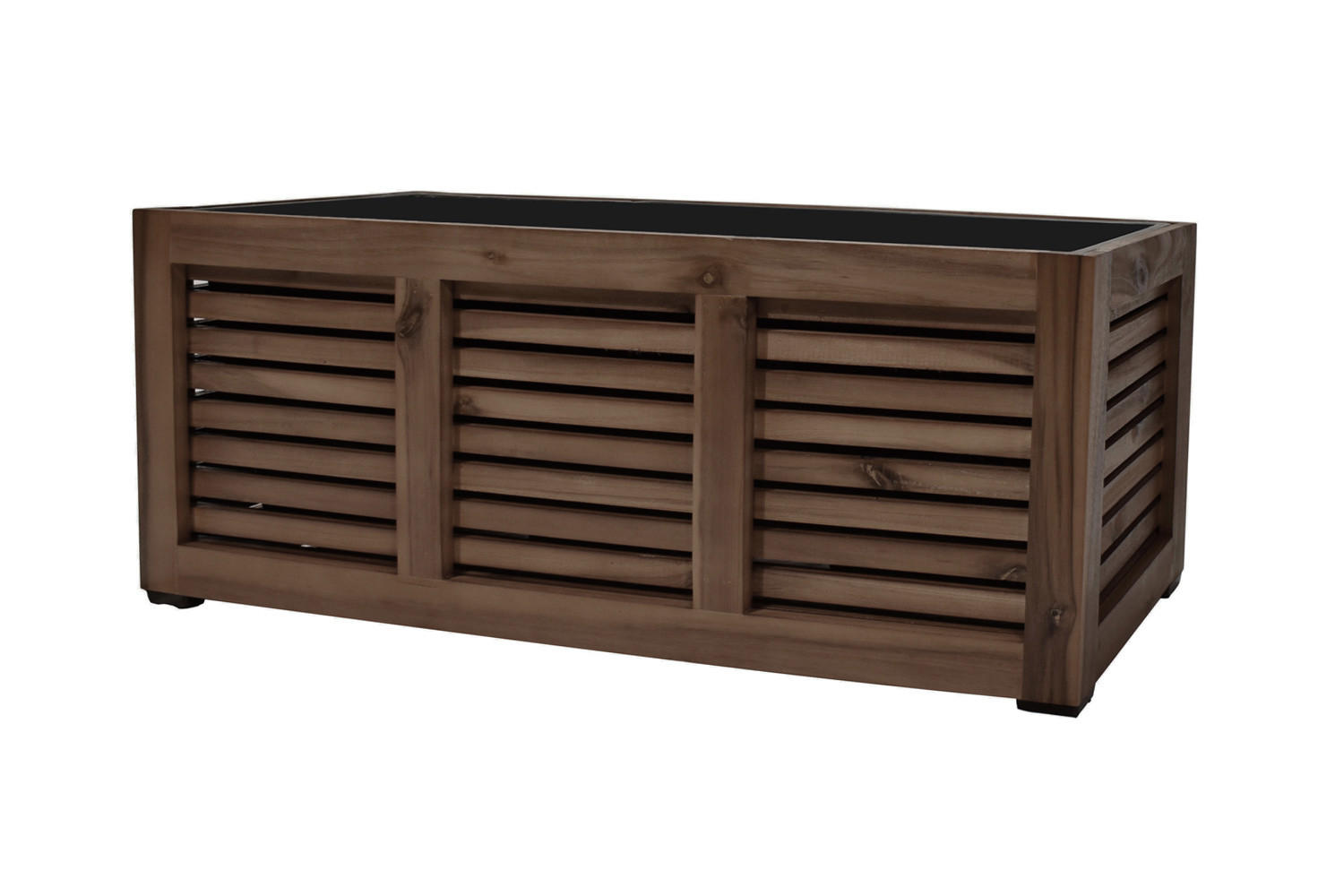 PFLANZKASTEN Colorado 3, 83x21x20,5 cm, Akazienholz, dunkel Braun - Dunkelbraun, Holz (21/20.5/83cm) - dasmöbelwerk