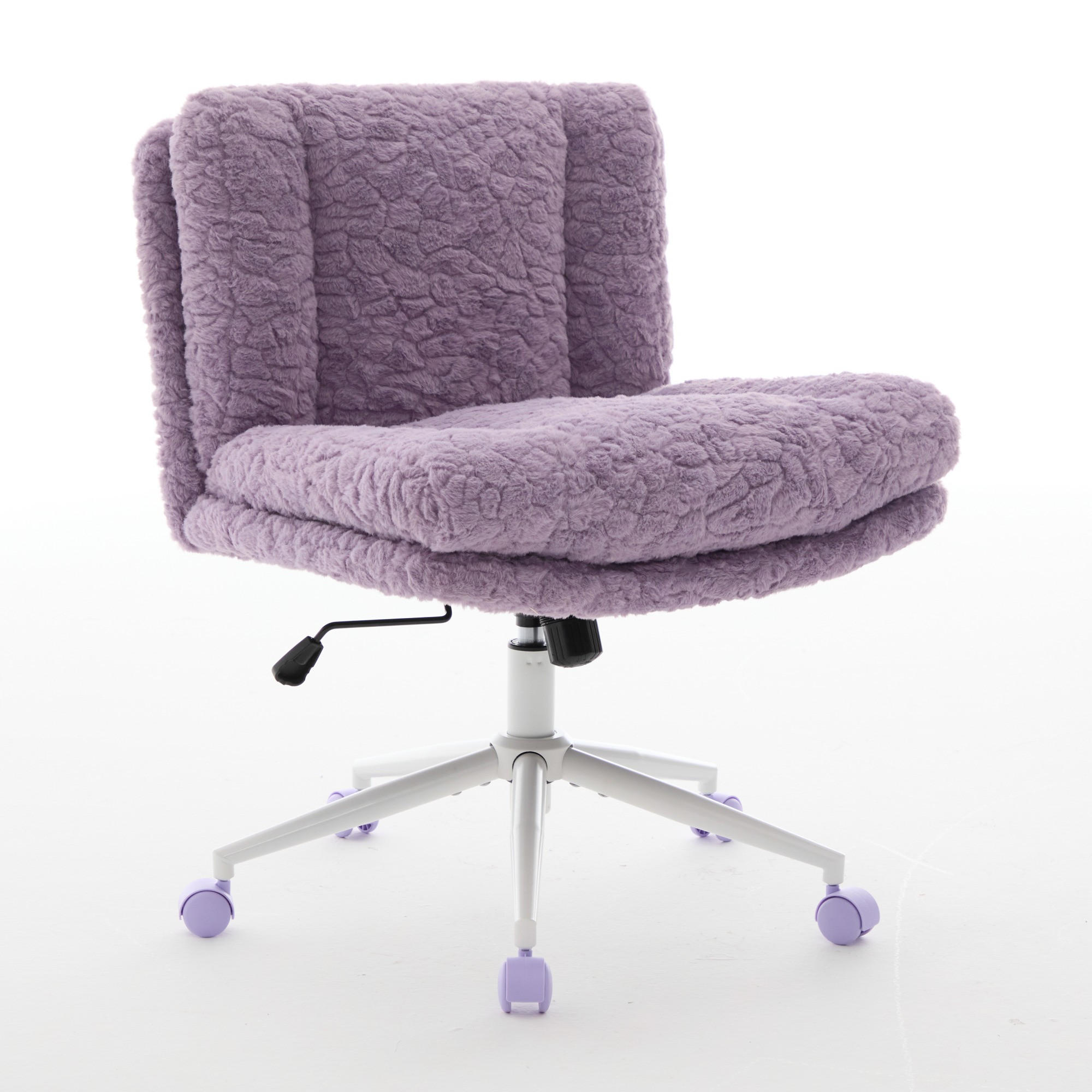 DREHSTUHL 63 cm Violett Kunstfell – Höhenverstellbarer Polsterstuhl mit 360° Drehfunktion Modern - Violett/Lila, Textil (63/86/67cm) - Urban Meuble