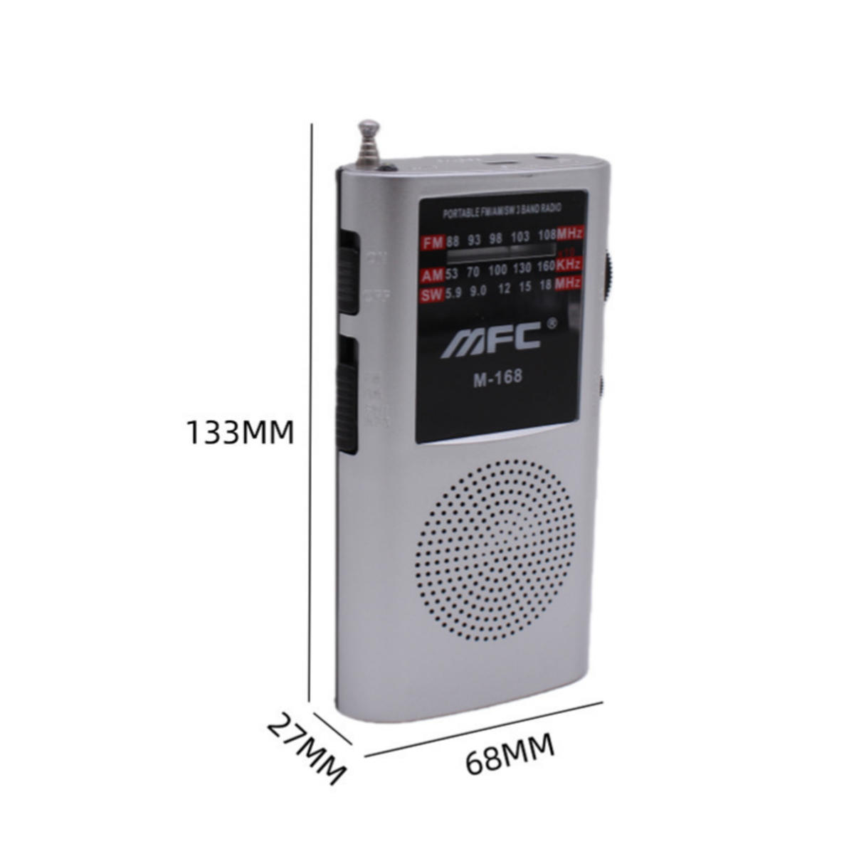 RADIO EMERGENCY AM/FM/SW-Dreibandradio - Grau, Kunststoff (6.8/2.7/13.3cm) - Authentics