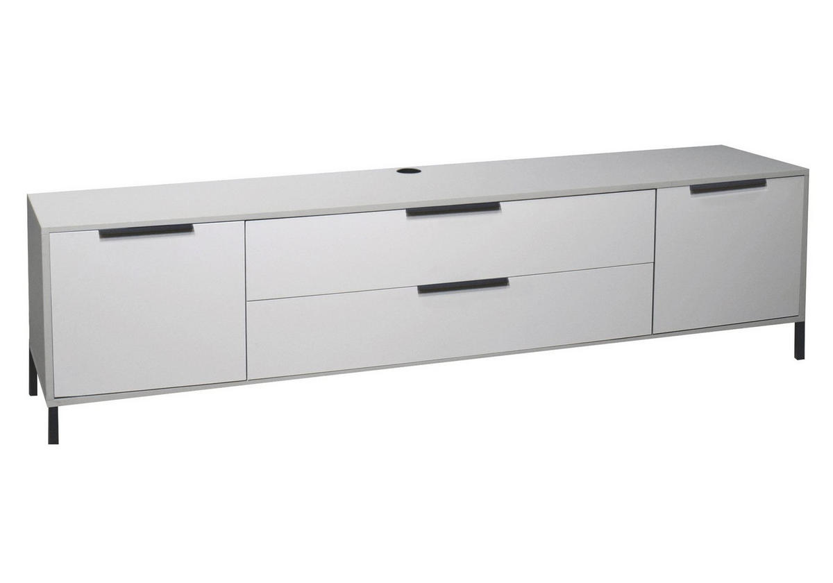 LOWBOARD Erna 216x45x62 Kreidegrau matt Lack - Hellgrau, Holzwerkstoff (216/62/45cm) - 58aufmkessel