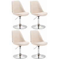 STUHL 4er Set Stoff creme - Chromfarben/Creme, Textil/Metall (48/76/57cm) - CLP