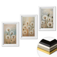 WANDBILDER 3er-Set - 20x30 cm Weißer Rahmen - Pastellfarbene Löwenzahnblüten - Weiß, Kunststoff (20/30cm) - ArtPrintCave