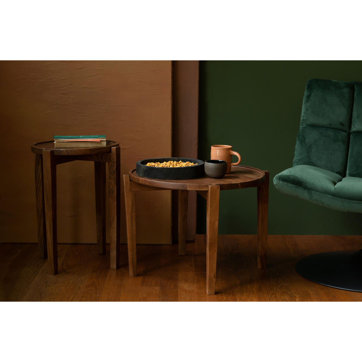COUCHTISCH Shane Rund 59 cm - Braun, Holz (59/59/40cm) - Dutchbone