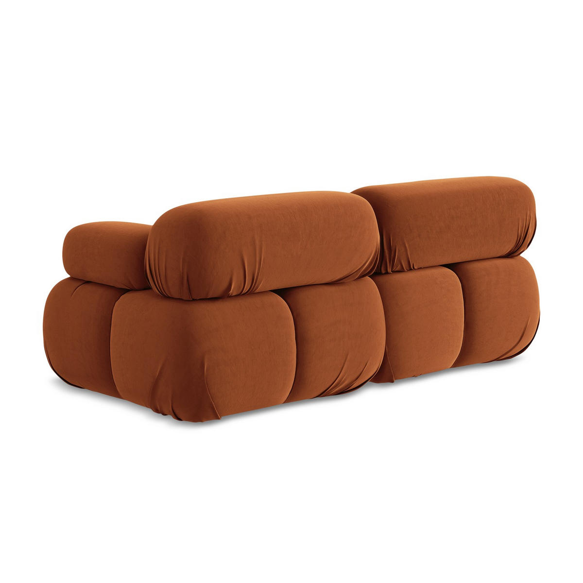 2-SITZER-SOFA Samt Stoff Orange - Beige/Terracotta, Kunststoff/Textil (190/70/96cm) - LaMiaSofa