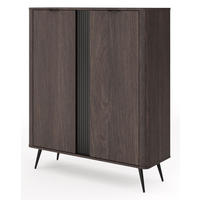 KOMMODE Hoch ERIS Mit Hohen Beinen Und Rillen - Braun, Holzwerkstoff (113.2/134.2/38cm) - Sepro Meble