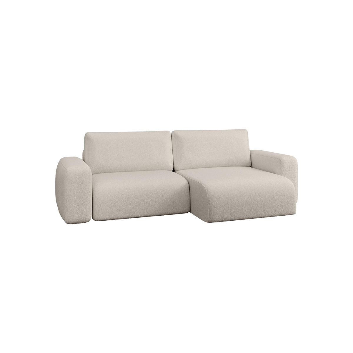 ECKSOFA TALW L MINI mit Schlaffunktion, Beige - Beige, Textil (257/148cm) - Fedve