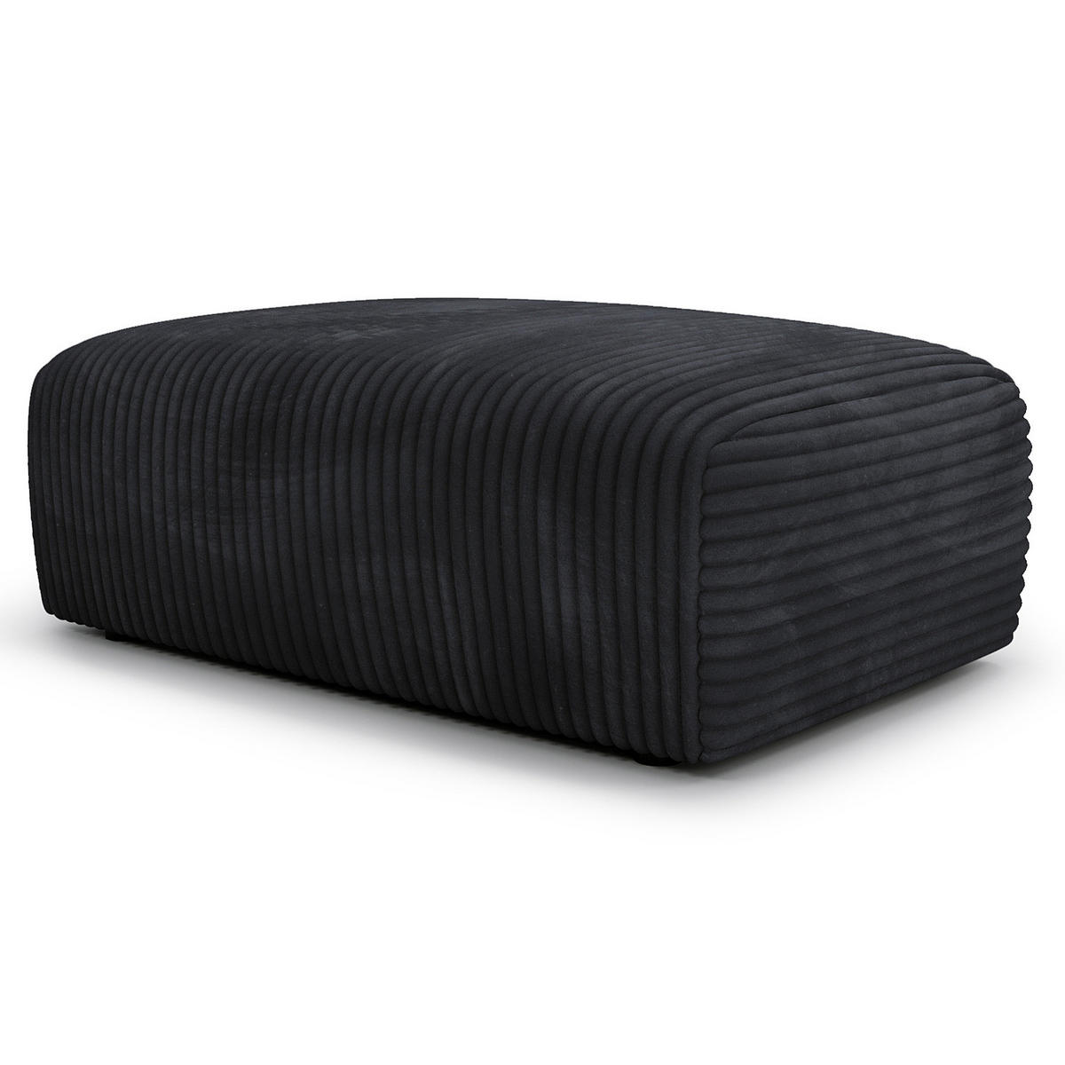 POLSTERHOCKER - Cord - Schwarz, Kunststoff/Textil (110/40/72cm) - home24