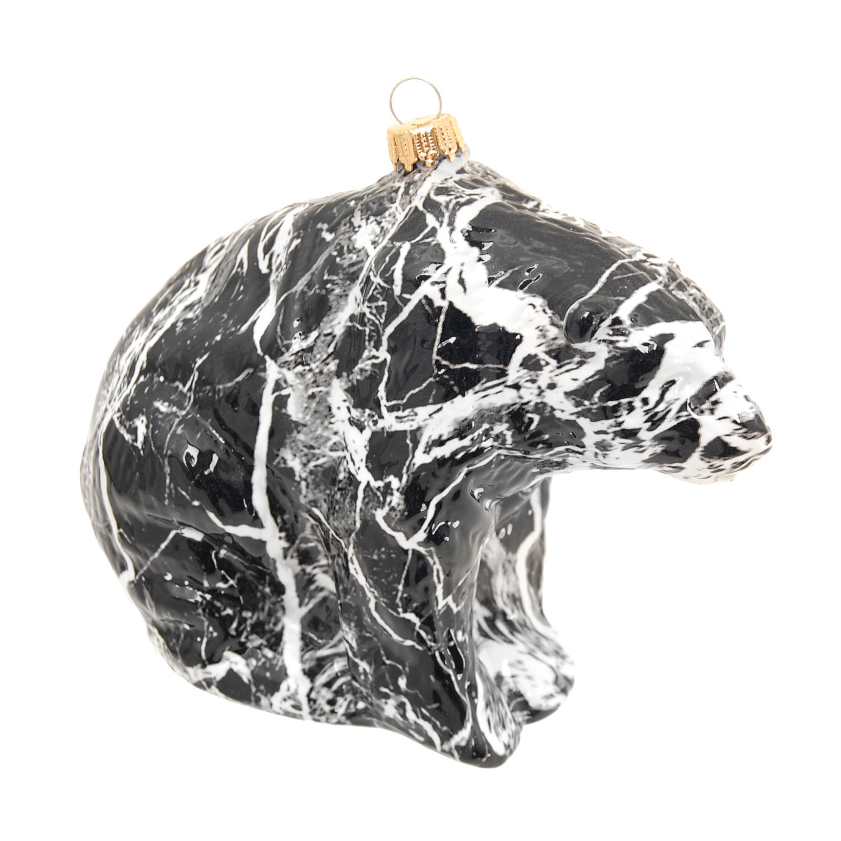 Krebs Glas Lauscha Christbaumschmuck Schwarz 7x10x13 cm