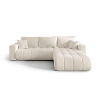 ECKSOFA ARDEN Samt ECRU L - Rechts - Ecru, Textil (280/175cm) - Luxkor24