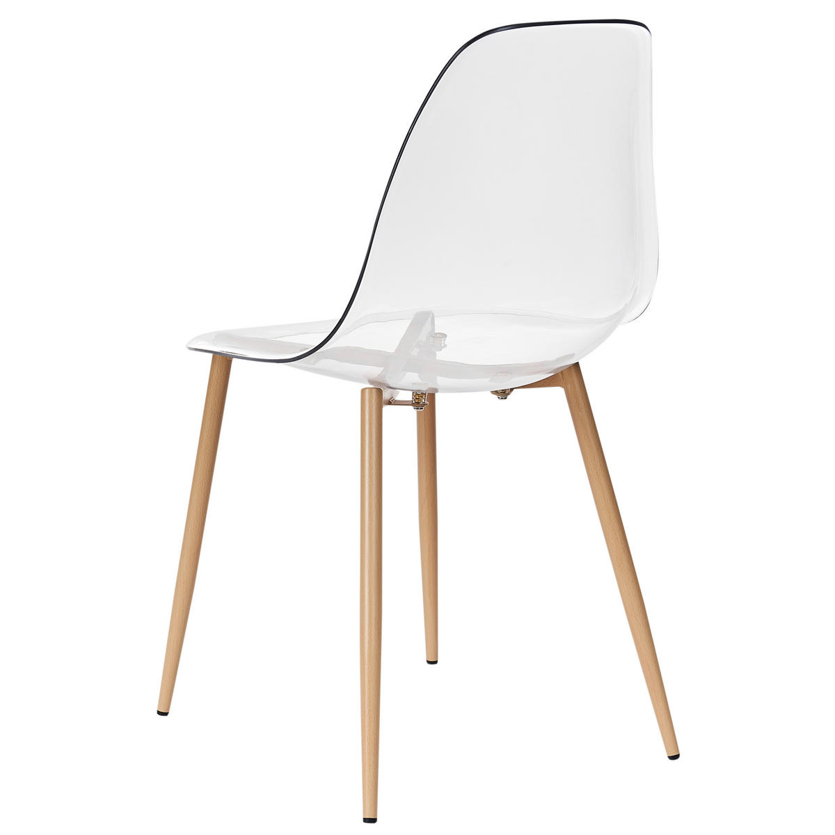 ESSZIMMERSTUHL Transparent Takilma - Transparent/Braun, Kunststoff (47/84/51cm) - Beliani