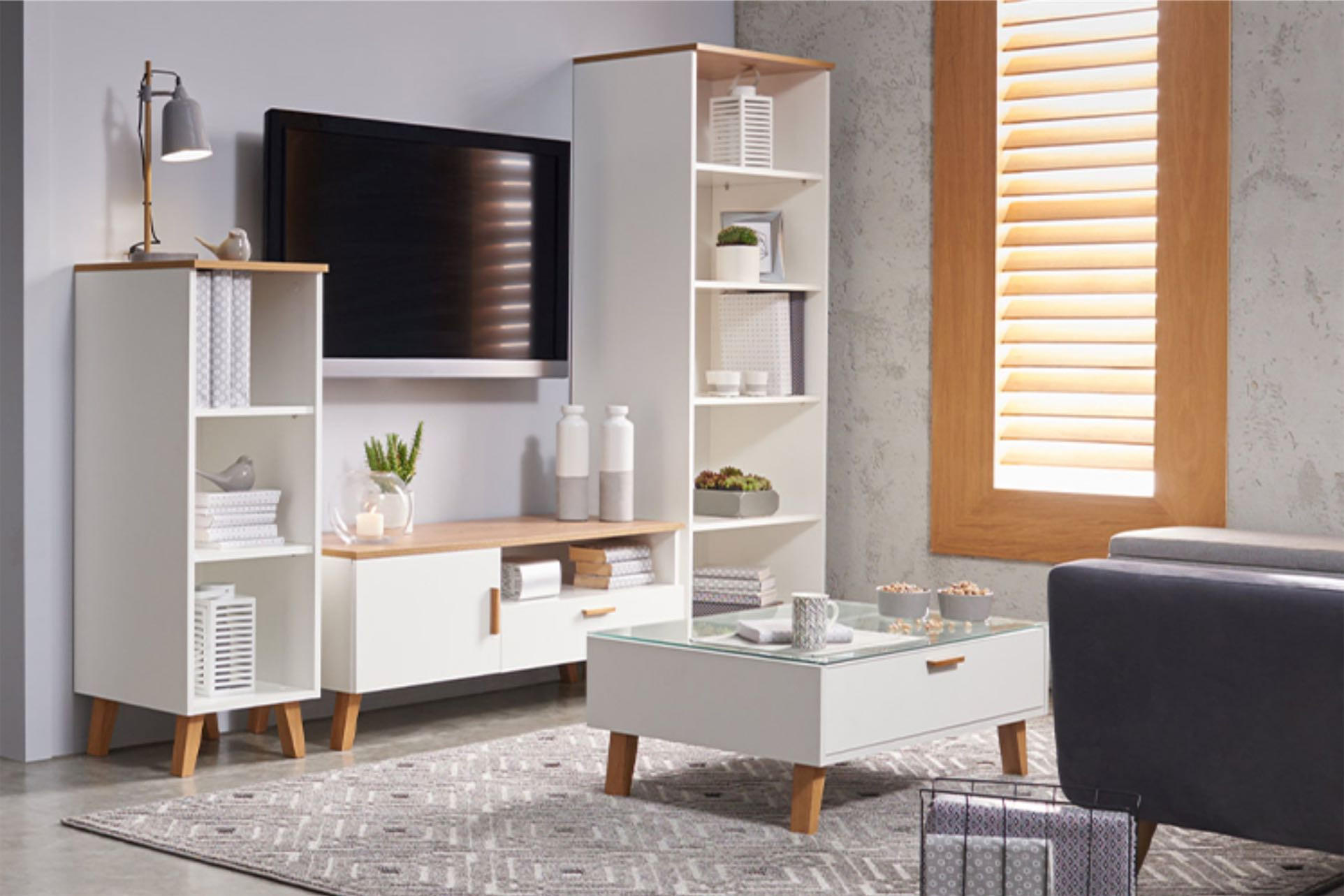 Thumbnail - Konsimo® Kaffeetisch, Weiß, Holzwerkstoff, Rechteckig, 90x35x62 cm, Wohnzimmer, Wohnzimmertische, Couchtische