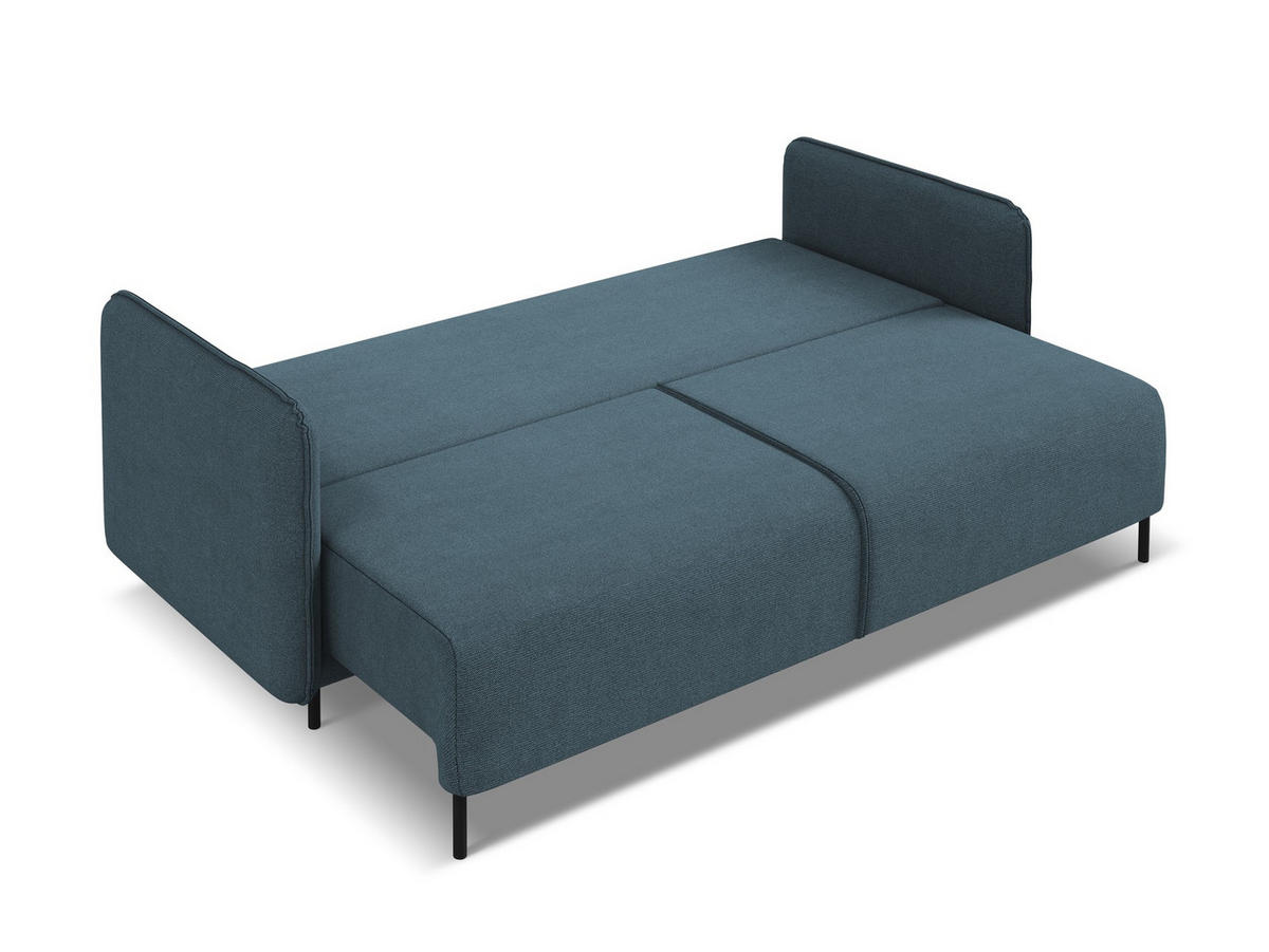 3-SITZER SOFA mit Schlaffunktion Strukturstoff Stoff Blau - Blau/Blaugrau, Holz/Textil (226/90/92cm) - Makamii