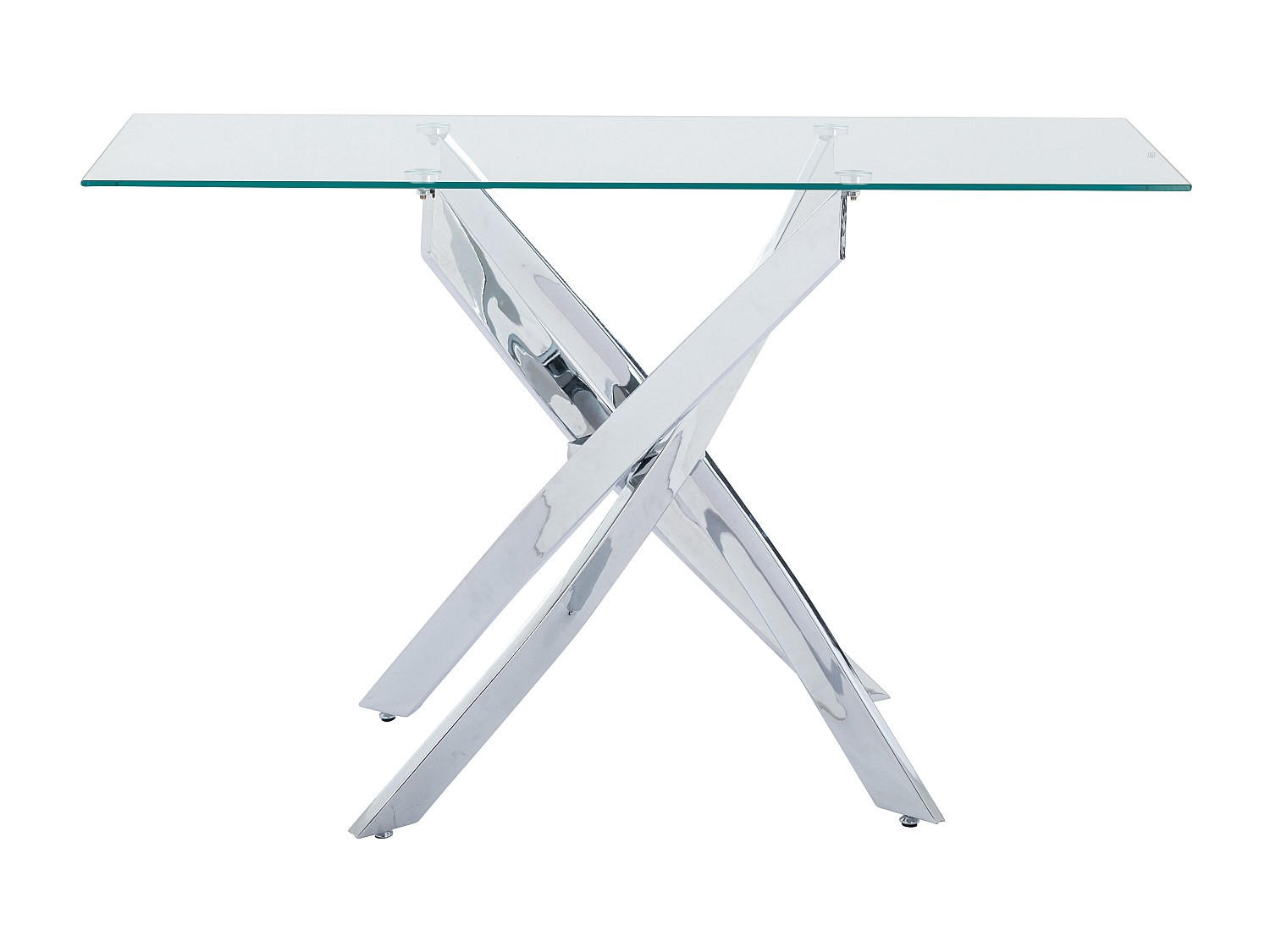 KONSOLENTISCH - 120 cm x 44.5 cm - Glas - Transparent, Silberfarben - COSIMA - Transparent/Silberfarben, Glas (44.5/120/75cm) - Vente-Unique