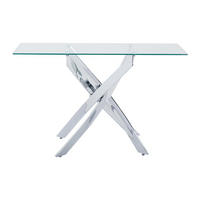 KONSOLENTISCH - 120 cm x 44.5 cm - glas - transparent, silberfarben Cosima - Transparent/Silberfarben, Glas (44.5/120/75cm) - Vente-Unique
