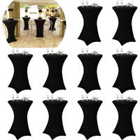 STEHTISCH Husse 10er-Set Schwarz 70 cm - Schwarz, Textil (70/110cm)