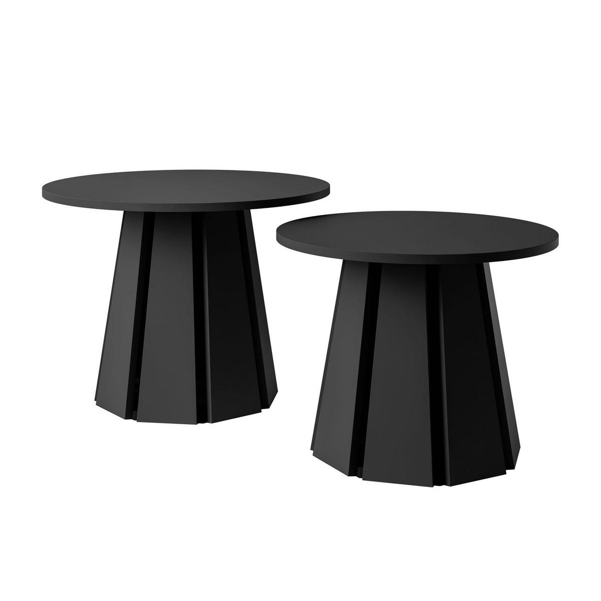 COUCHTISCHSET SILVA 2in1, Schwarz - Schwarz, Holzwerkstoff (67/67/51cm) - Lookway