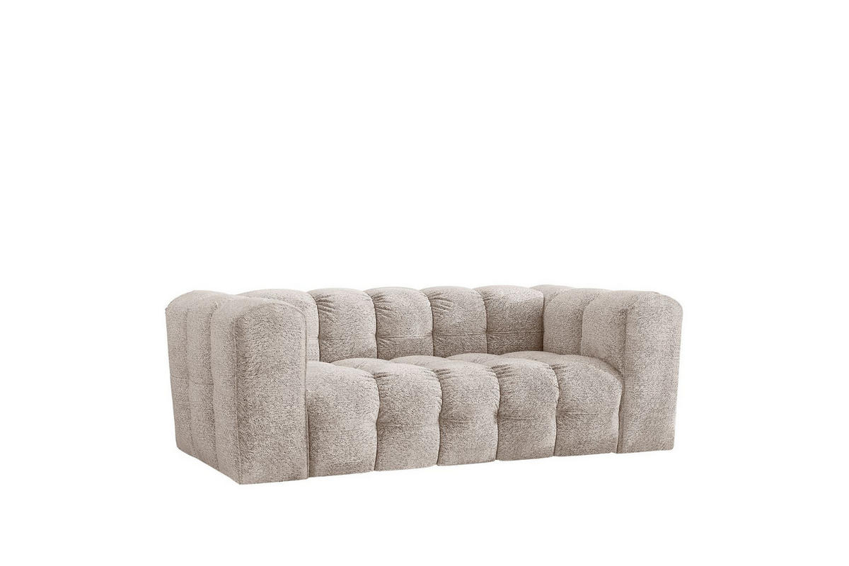 SOFA 2-Sitzer, Komfort, BALOO, stoff Schenille & Bouclé, Ecru - Ecru, Holz (196/75/106cm) - Kaiser Möbel