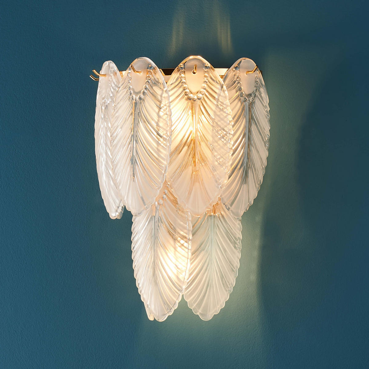 WANDLEUCHTE Julia, Transparent und goldfarben, 34cm - Transparent, Glas (26/34/16cm) - KOSILUM