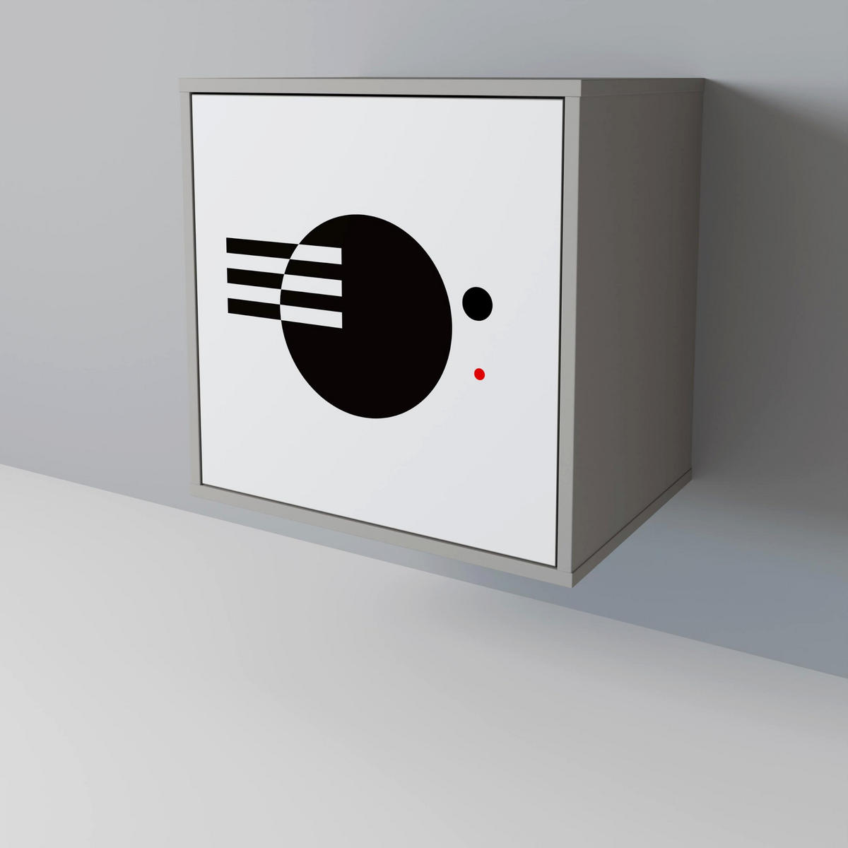 SIDEBOARD BLACK AND WHITE COMBINATION, Grau, 57,5x42x67,5 cm, Schwarze Metall-Rahmenfüße - Multicolor/Schwarz, Holzwerkstoff/Metall (57.5/67.5/42cm) - SpaceRebels