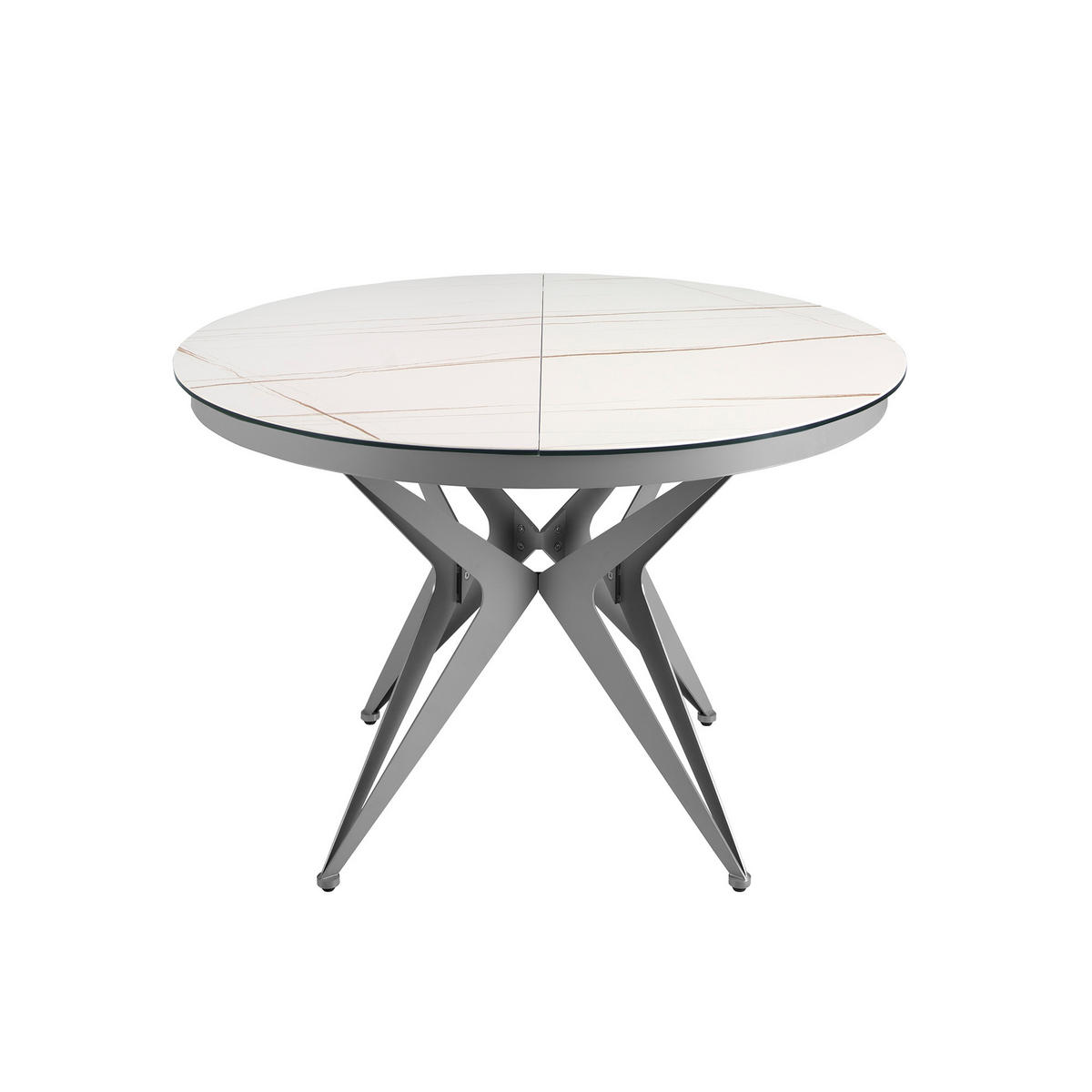 ESSTISCH rund Weiß Grau 120/120/77 cm - Weiß/Grau, Stein (120/120/77cm) - ANGEL CERDA
