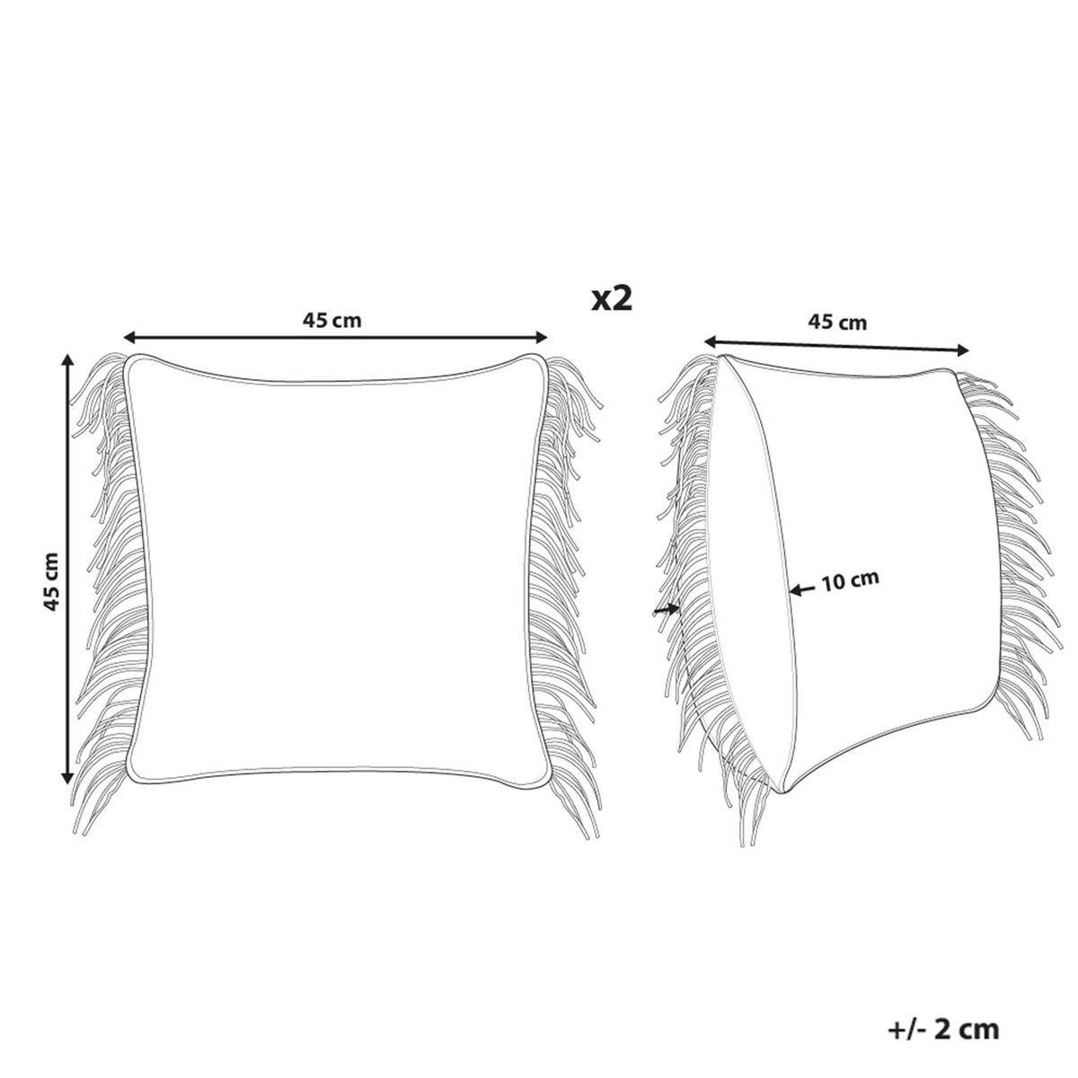 DEKOKISSEN 2er-Set Grau 45/45 cm Besham - Grau, Textil (45/45cm) - Beliani