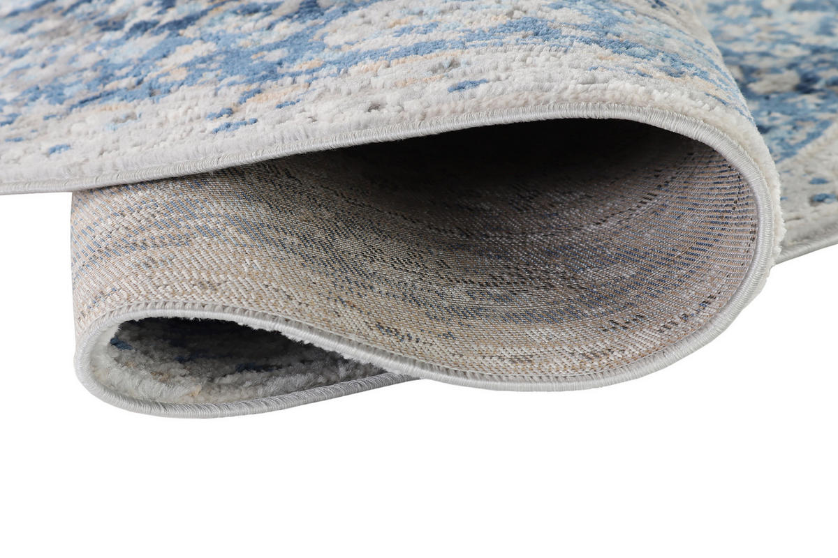 TEPPICH VALLEY Blau Rund 100/100 cm - Blau, Textil (100/100cm) - Tapiso