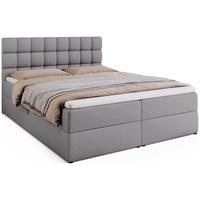 BOXBETT Dakota mit Topper 160/200 Grau - Grau, Textil (160/200cm) - Bromarkt