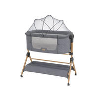 BEISTELLBETT Sleat Me 2 in 1 grau 102 x 60,5 cm, 5-Punkt-Gurt, 3-fach verstellbar, Anti-Reflux - Grau, Metall (60/100cm) - Kikka boo