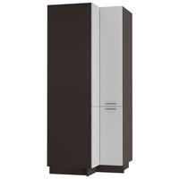 ECKVORRATSSCHRANK Kvantum D24N/207 Lava / Weiß Matt - Dunkelgrau/Anthrazit, Holz/Holzwerkstoff (90/207/90cm) - Feldmann-Wohnen